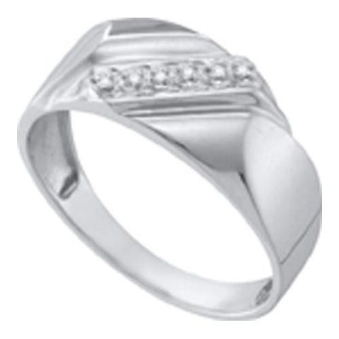 10KT White Gold MENS ROUND DIAMOND RING