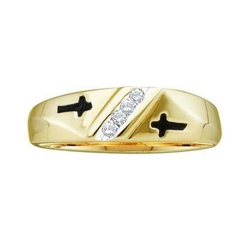 10KT Yellow Gold 0.05CTW DIAMOND MENS FASHION  RING