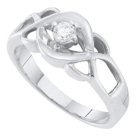 10KT White Gold 0.15CTW DIAMOND ROUND CENTER BRIDAL RING