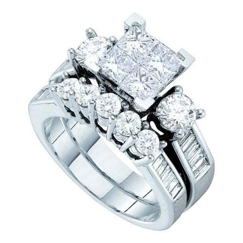 14KT White Gold 1.50CTW DIAMOND INVISIBLE BRIDAL SET