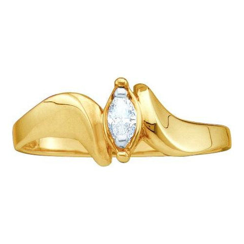 10KT Yellow Gold MARQUISE CENTER DIAMOND LADIES BRIDAL RING