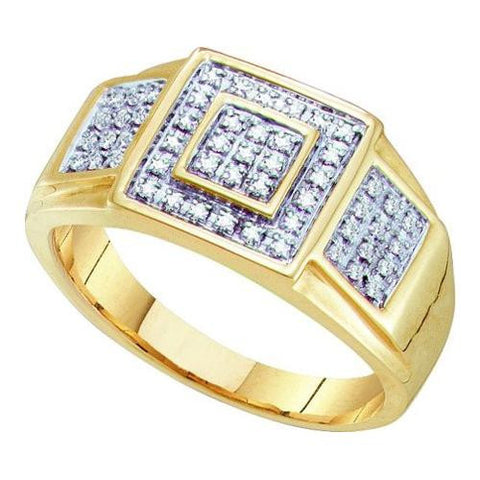 10K Yellow-gold 0.25CTW DIAMOND MICRO PAVE RING