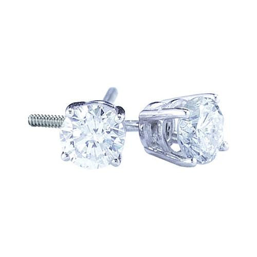 14KT White Gold 0.40CTW-(EXCE) ROUND DIAMOND EARINGS