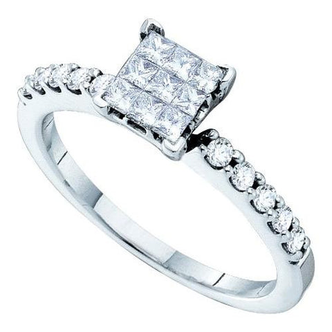 14KT White Gold 0.50CTW DIAMOND INVISIBLE RING