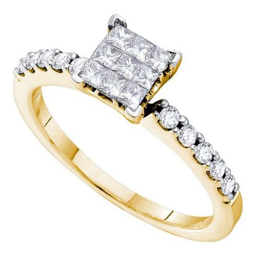 14KT Yellow Gold 0.50CTW DIAMOND INVISIBLE RING