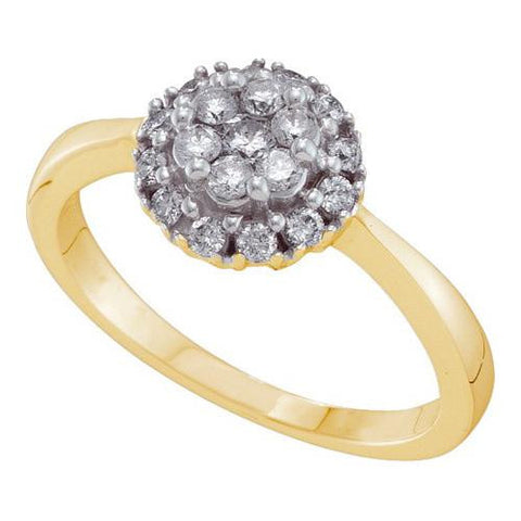 14KT Yellow Gold 0.50CTW DIAMOND FLOWER RING