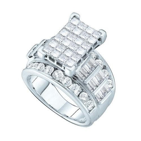 14KT White Gold 4.00CTW DIAMOND INVISIBLE RING