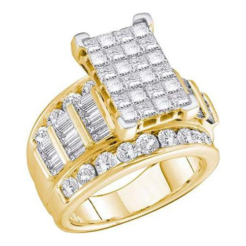 14KT Yellow Gold 5.00CTW DIAMOND INVISIBLE RING