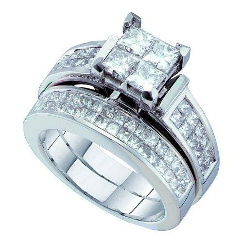 14KT White Gold 2.50CTW DIAMOND INVISIBLE BRIDAL SET