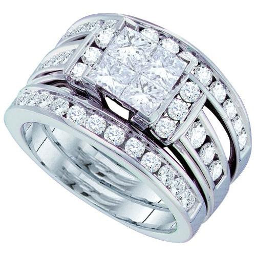 14KT White Gold 2.00CTW DIAMOND INVISIBLE BRIDAL SET