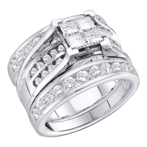 14KT White Gold 2.00CTW DIAMOND INVISIBLE BRIDAL SET