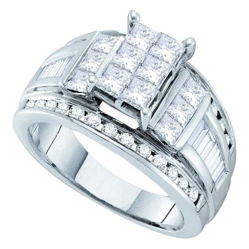 14KT White Gold 2.00CTW DIAMOND INVISIBLE RING