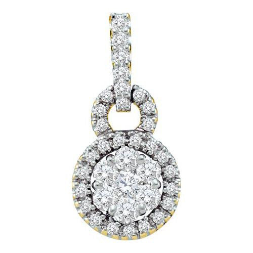 14KT Yellow Gold 0.51CTW DIAMOND FLOWER PENDANT