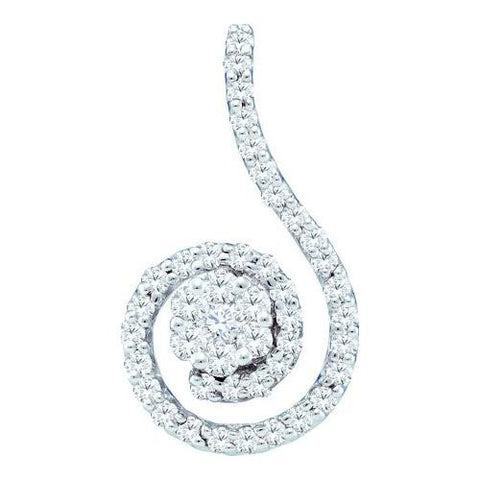 14KT White Gold 0.50CTW DIAMOND LADIES FASHION PENDANT