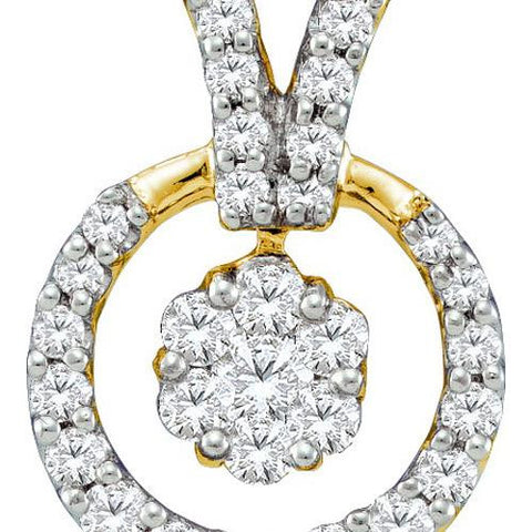 14KT Yellow Gold 0.50CTW DIAMOND FLOWER PENDANT