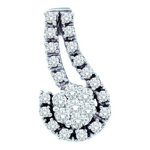 14KT White Gold 0.24CTW DIAMOND LADIES FASHION PENDANT