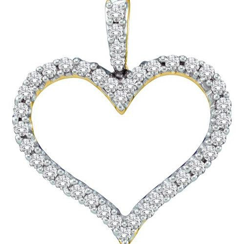 14KT Yellow Gold 0.48CTW DIAMOND HEART PENDANT