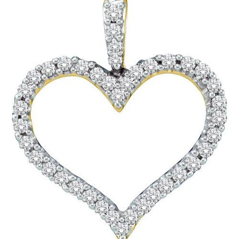 14KT Yellow Gold 0.48CTW DIAMOND HEART PENDANT