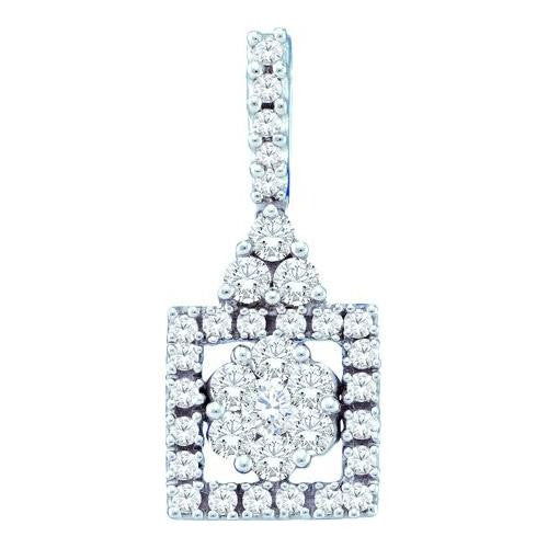 14KT White Gold 0.50CTW ROUND DIAMOND LADIES FASHION PENDANT