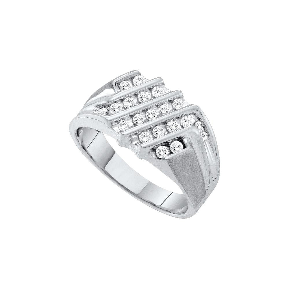 1-2CT-Diamond CLUSTER MENS BAND