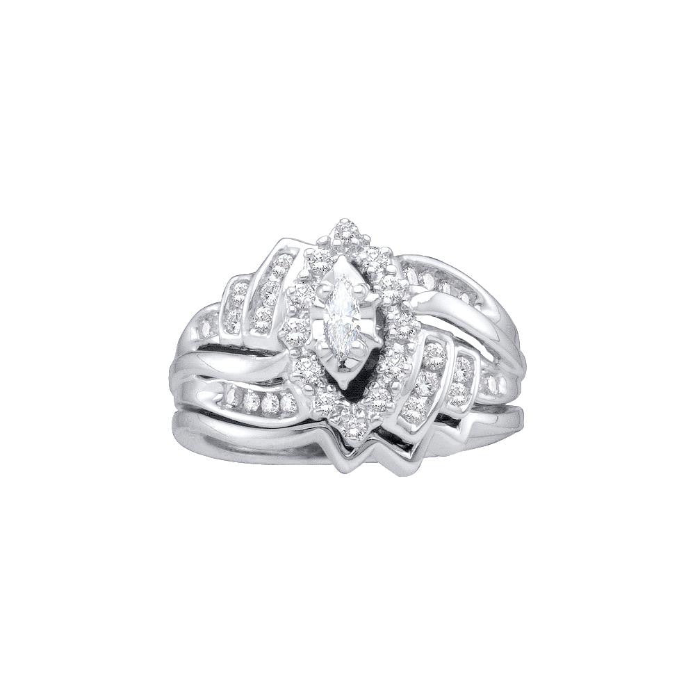 1-2CT-Diamond MQ-CENTER BRIDAL RING