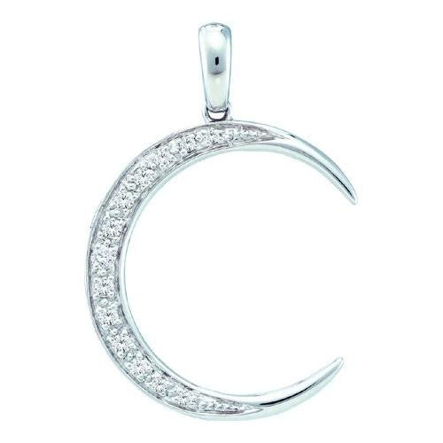 14KT White Gold 0.15CTW ROUND DIAMOND LADIES FASHION PENDANT