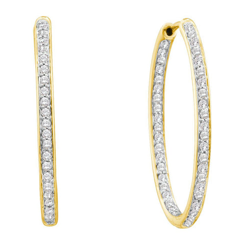 1 CT-Diamond FASHION HOOPS