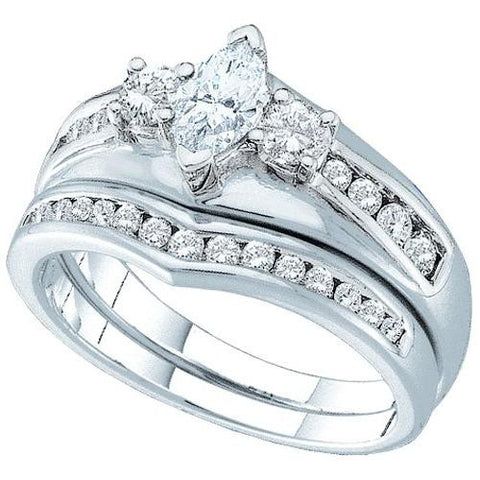 14K White-gold 0.50CT DIAMOND 0.20CT-CMQ BRIDAL SET