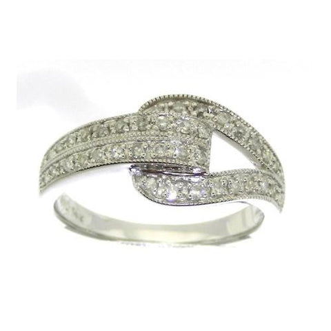 14KT White Gold 0.25CTW ROUND DIAMOND LADIES FASHION RING