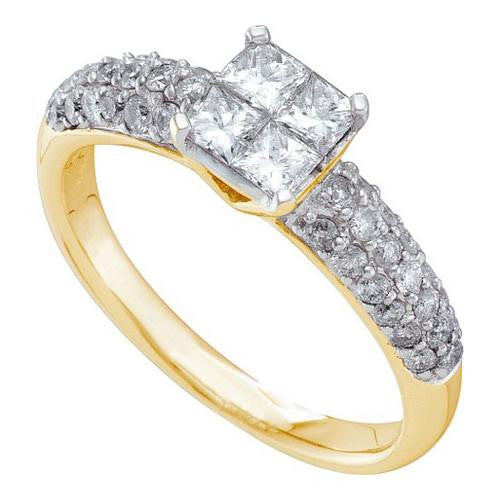 14KT Yellow Gold 1.00CTW  DIAMOND INVISIBLE RING