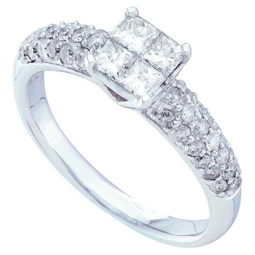 14KT White Gold 1.00CTW DIAMOND LADIES  INVISIBLE RING