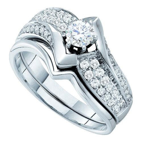 14K White-gold 0.74CTW DIAMOND LADIES BRIDAL SET