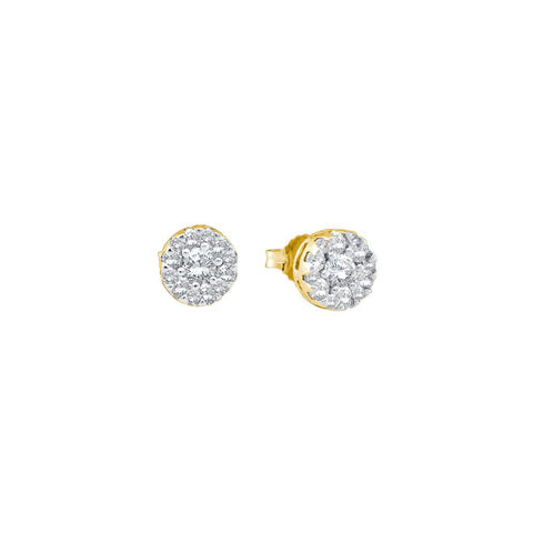 1-2CTW-Diamond FLOWER EARRING