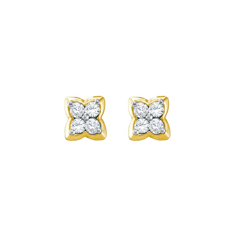 1-4CTW-Diamond FLOWER EARRING