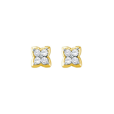 1-4CTW-Diamond FLOWER EARRING