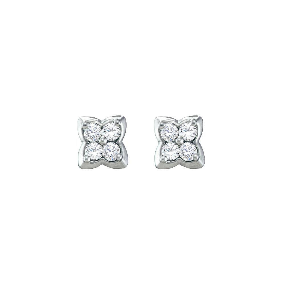 1-4CTW-Diamond FLOWER EARRING