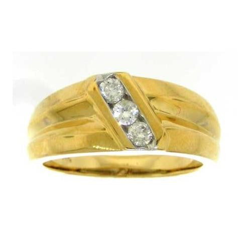 14KT Yellow Gold 0.32CTW ROUND DIAMOND MEN'S FASHION BAND