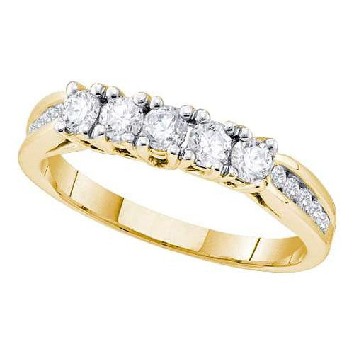 14KT Yellow Gold 0.60CTW ROUND DIAMOND LADIES FASHION BAND