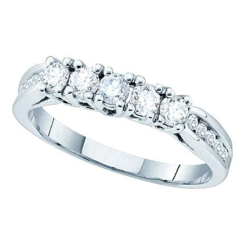 14KT White Gold 0.60CTW ROUND DIAMOND LADIES BRIDAL RING