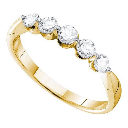 14KT Yellow Gold 0.49CT DIAMOND 5- STONE BAND