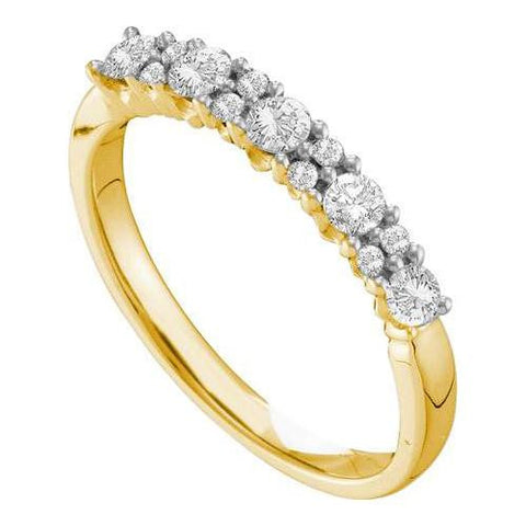 14KT Yellow Gold 0.44CTW ROUND DIAMOND LADIES FASHION BAND