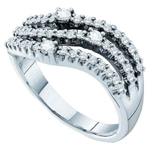 14KT White Gold 0.54CTW ROUND DIAMOND LADIES FASHION BAND