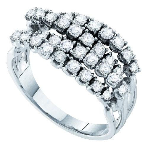 14KT White Gold 0.49CTW ROUND DIAMOND LADIES FASHION BAND