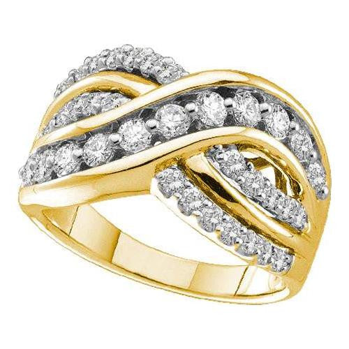 14KT Yellow Gold 1.00CTW ROUND DIAMOND LADIES FASHION RING