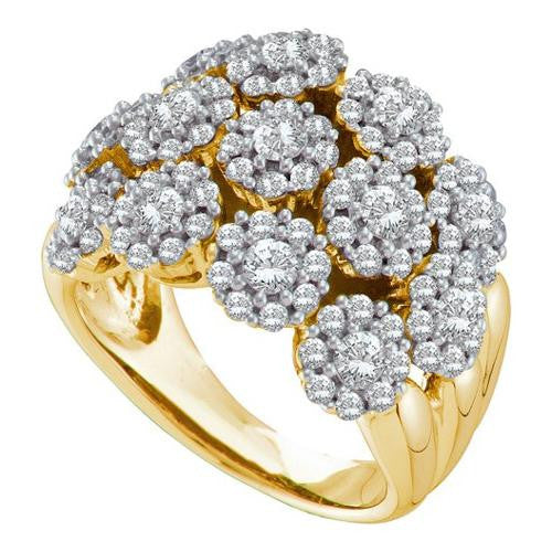 14KT Yellow Gold 2.21CTW DIAMOND FLOWER BAND