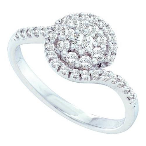 14KT White Gold 0.50CT  DIAMOND LADIES FASHION RING