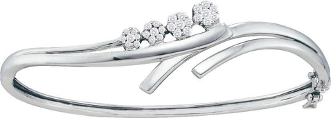 1-2CTW-Diamond FLOWER BANGLE