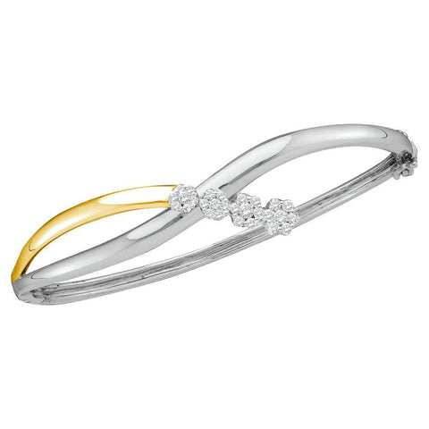 1-2CT-Diamond FLOWER BANGLE