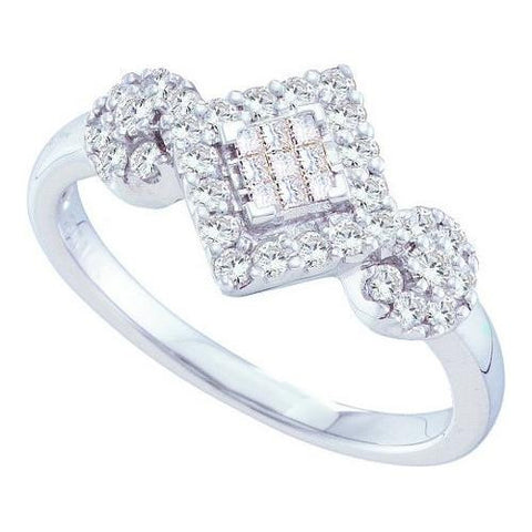 14KT White Gold 0.48CTW DIAMOND LADIES FASHION RING