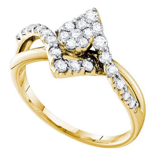 14KT Yellow Gold 0.69CT DIAMOND FLOWER RING